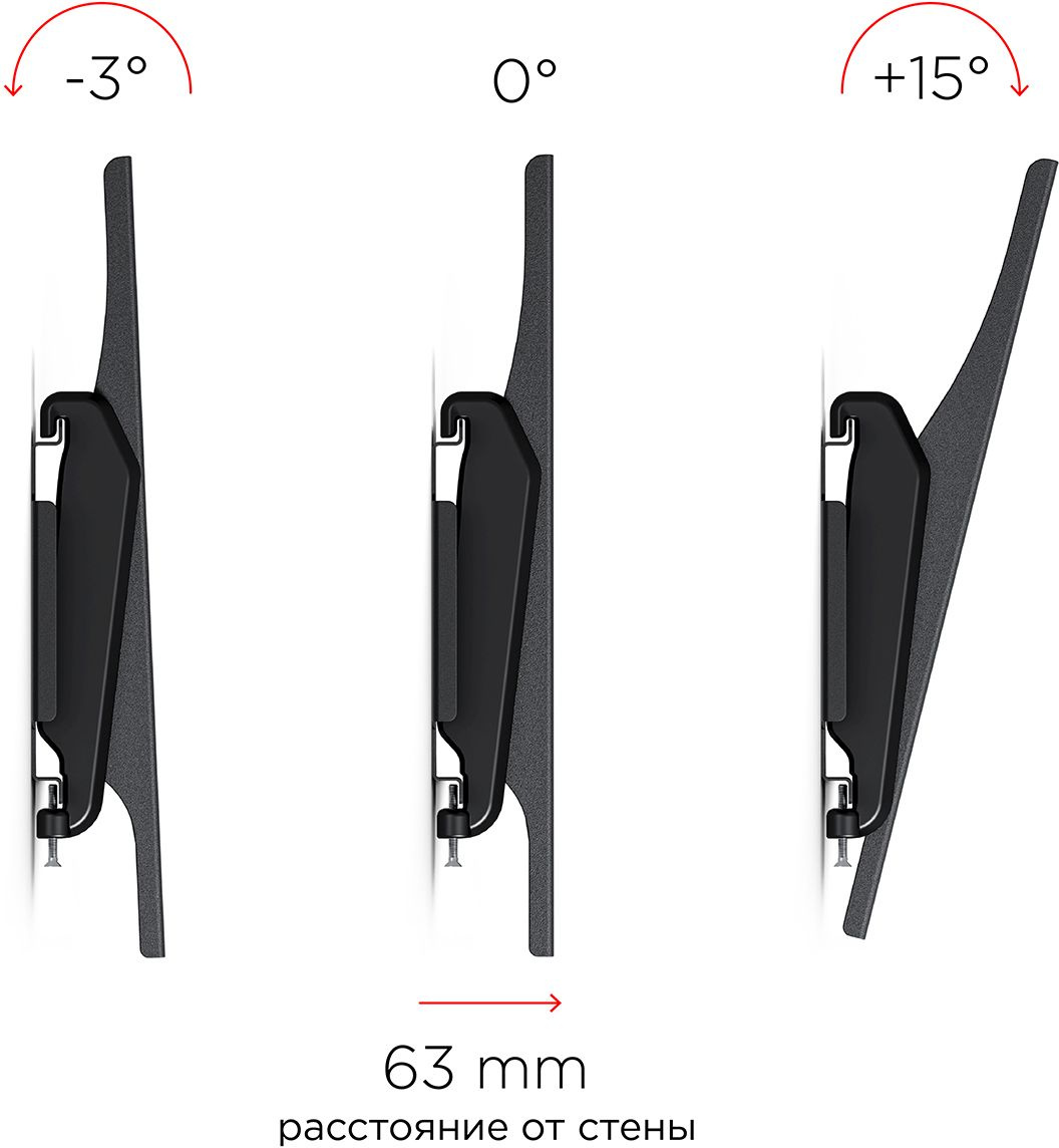 Кронштейн для телевизора Holder PTS-4006 черный 32"-60" макс.40кг настенный наклон