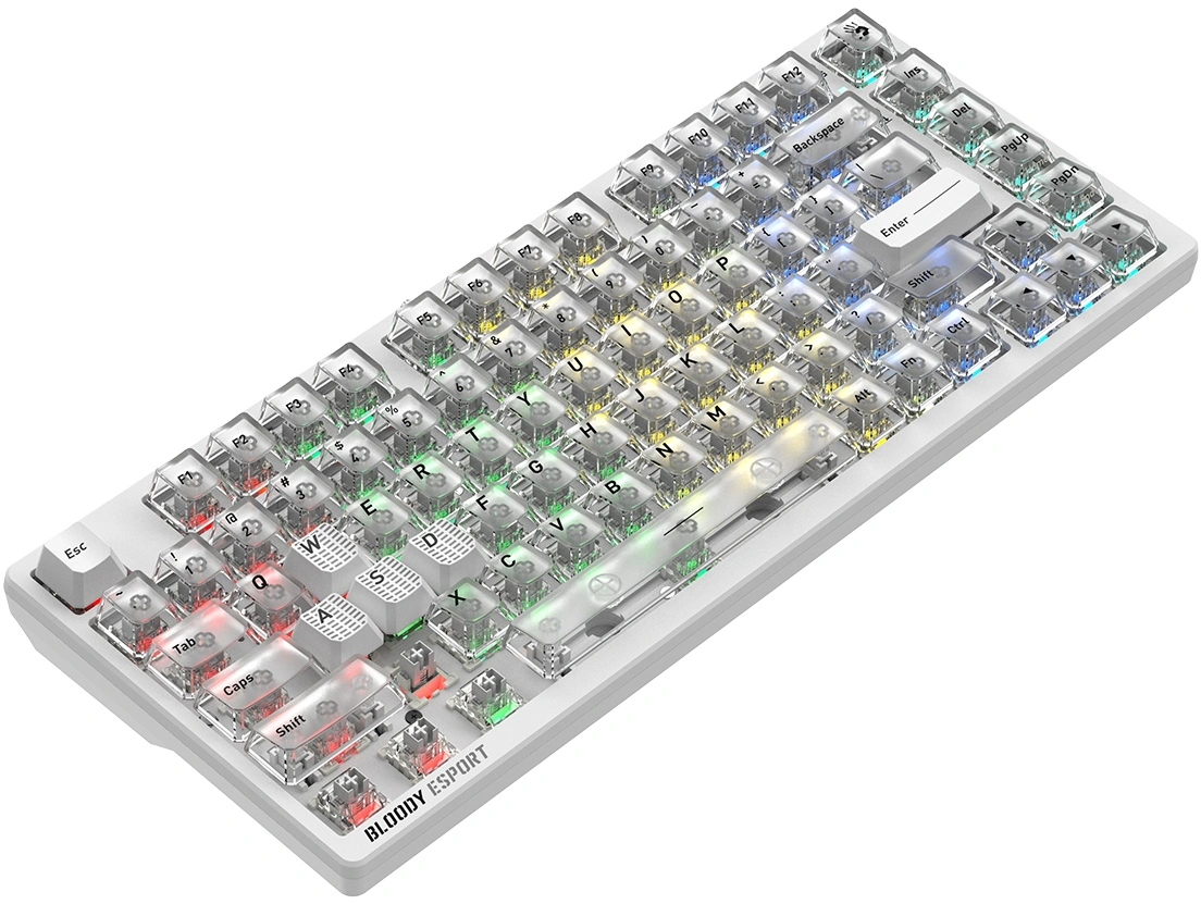 Клавиатура A4Tech MS76 белый USB Multimedia for gamer LED