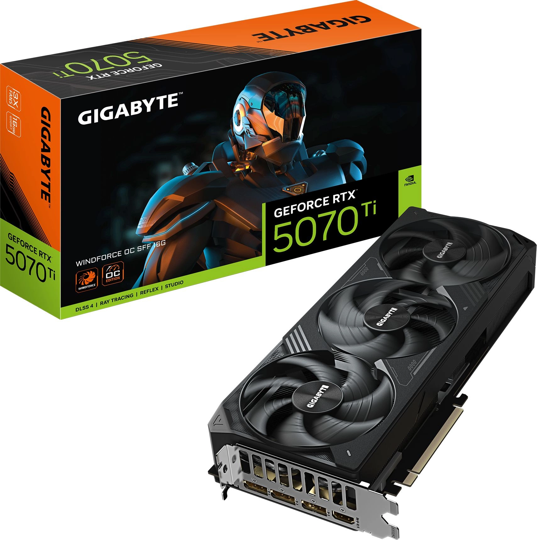 Видеокарта Gigabyte PCI-E 5.0 GV-N507TWF3OC-16GD 1.0 NVIDIA GeForce RTX 5070TI 16Gb 256bit GDDR7 2497/28000 HDMIx1 DPx3 HDCP Ret
