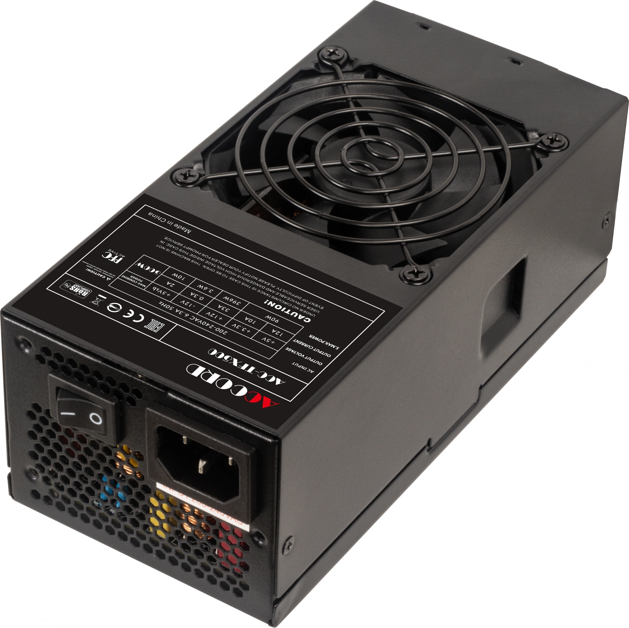 Блок питания Accord TFX 500W ACC-TFX500 80+ white (20+4pin) APFC 80mm fan 3xSATA RTL