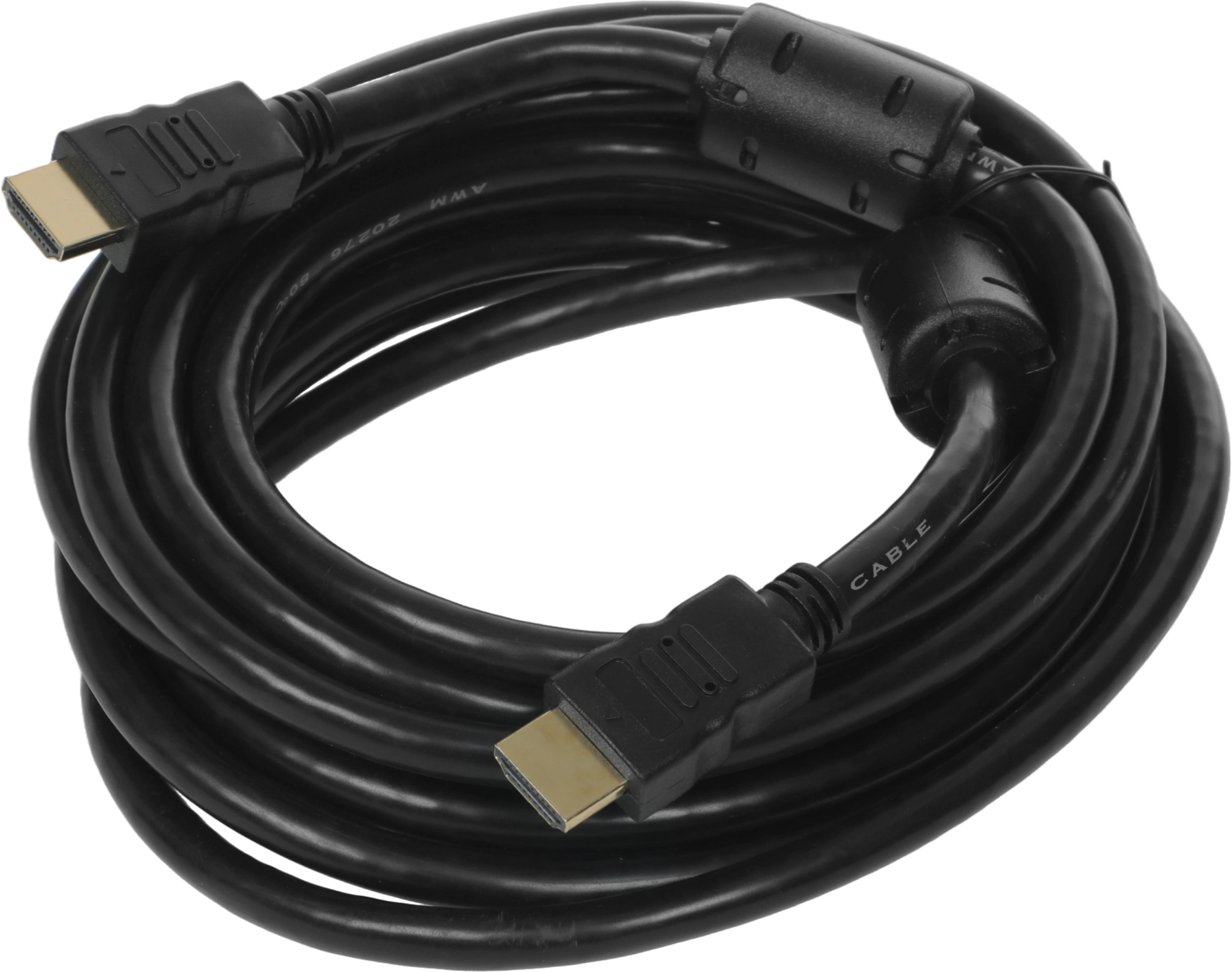 Кабель соединительный аудио-видео Ningbo HDMI-5M-MG HDMI (m)/HDMI (m) 5м. феррит.кольца позолоч.конт. черный (HDMI-5M-MG(VER1.4)BL)