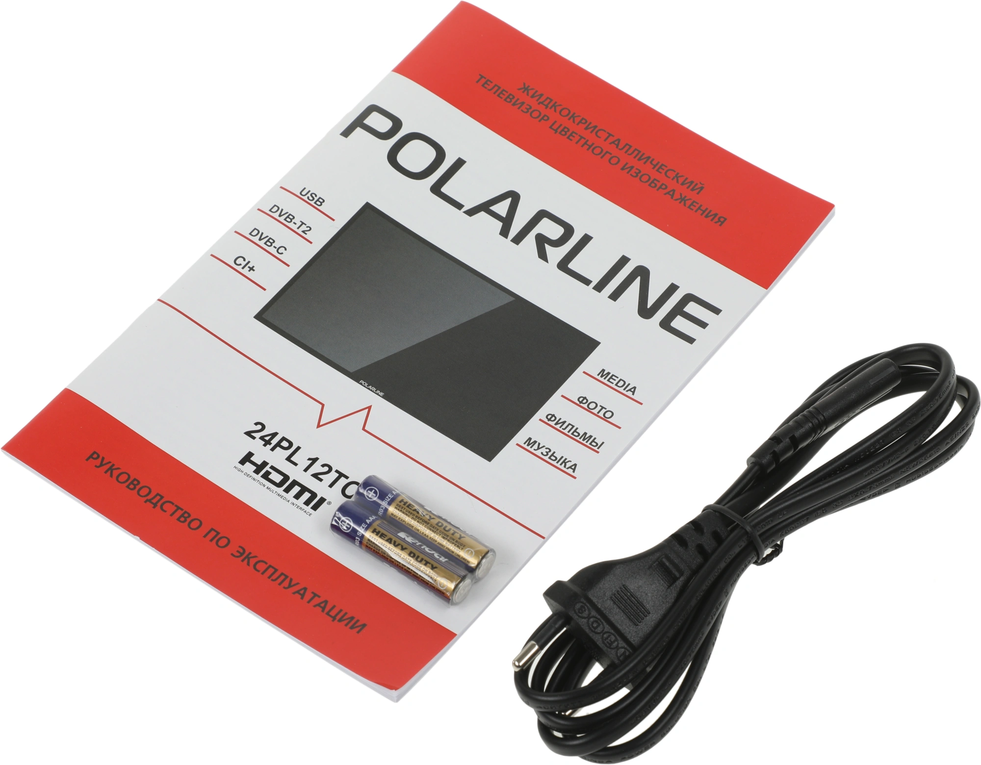 Телевизор LED PolarLine 24" 24PL12TC черный HD 60Hz DVB-T DVB-T2 DVB-C DVB-S2 USB WiFi (RUS)