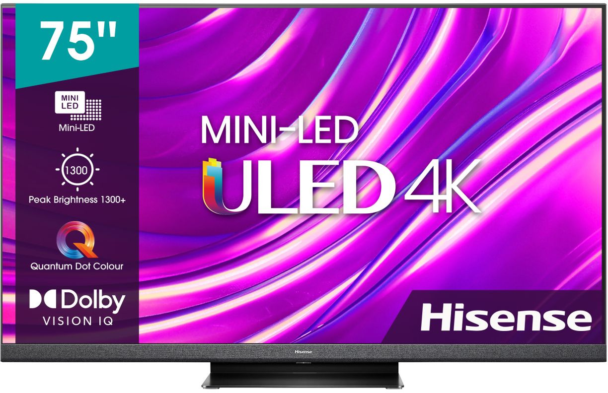 Телевизор QLED Hisense 75" 75U8HQ черный 4K Ultra HD 120Hz DVB-T DVB-T2 DVB-C DVB-S DVB-S2 USB WiFi Smart TV