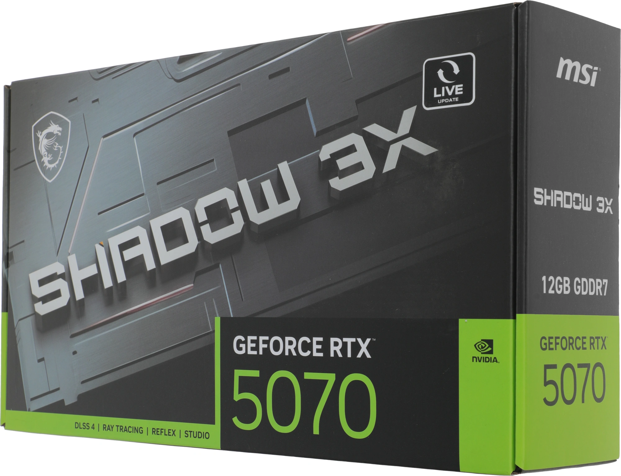 Видеокарта MSI PCI-E 5.0 RTX 5070 12G SHADOW 3X NVIDIA GeForce RTX 5070 12Gb 192bit GDDR7 2512/28000 HDMIx1 DPx3 HDCP Ret