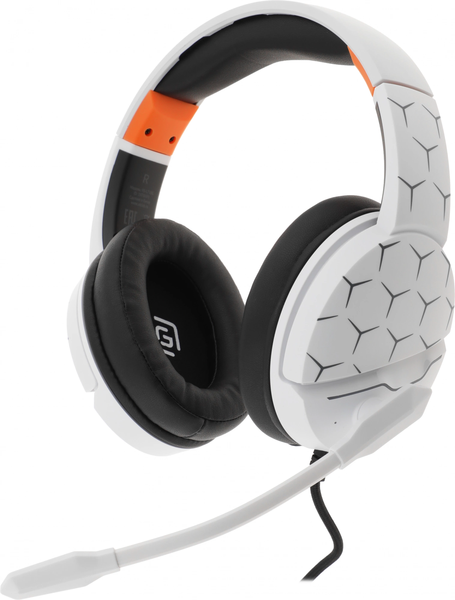 Наушники с микрофоном Оклик HS-L710G белый/черный 2м мониторные оголовье (1978693)