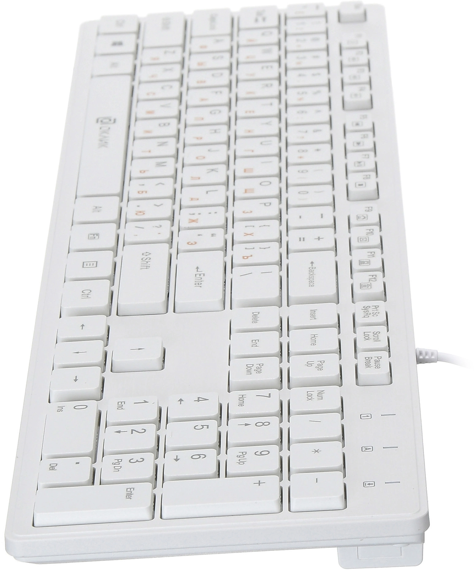 Клавиатура Оклик 500M белый USB slim Multimedia
