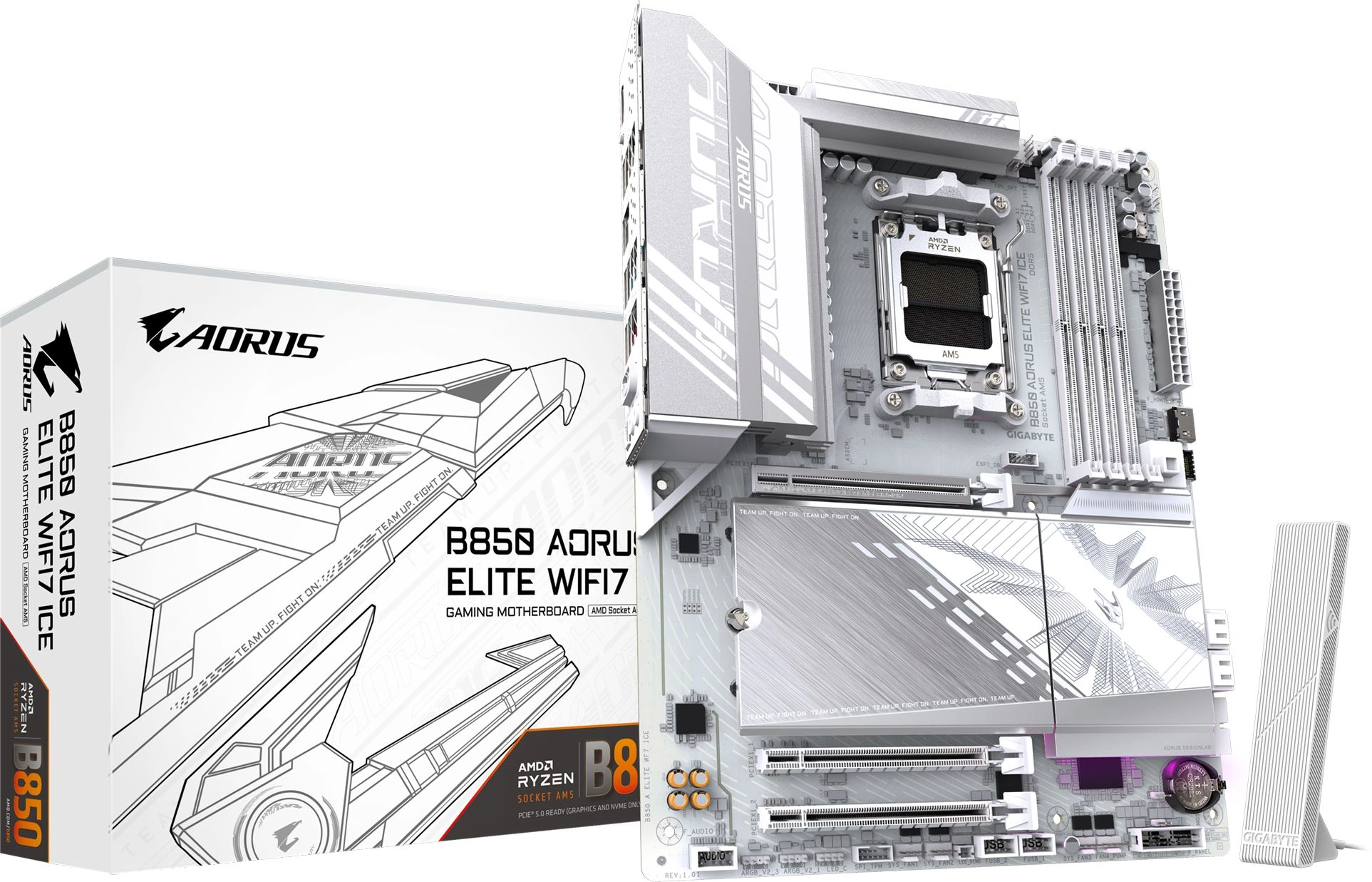 Материнская плата Gigabyte B850 AORUS ELITE WIFI7 ICE Socket AM5 AMD B850 4xDDR5 ATX AC`97 8ch(7.1) 2.5Gg RAID+DP