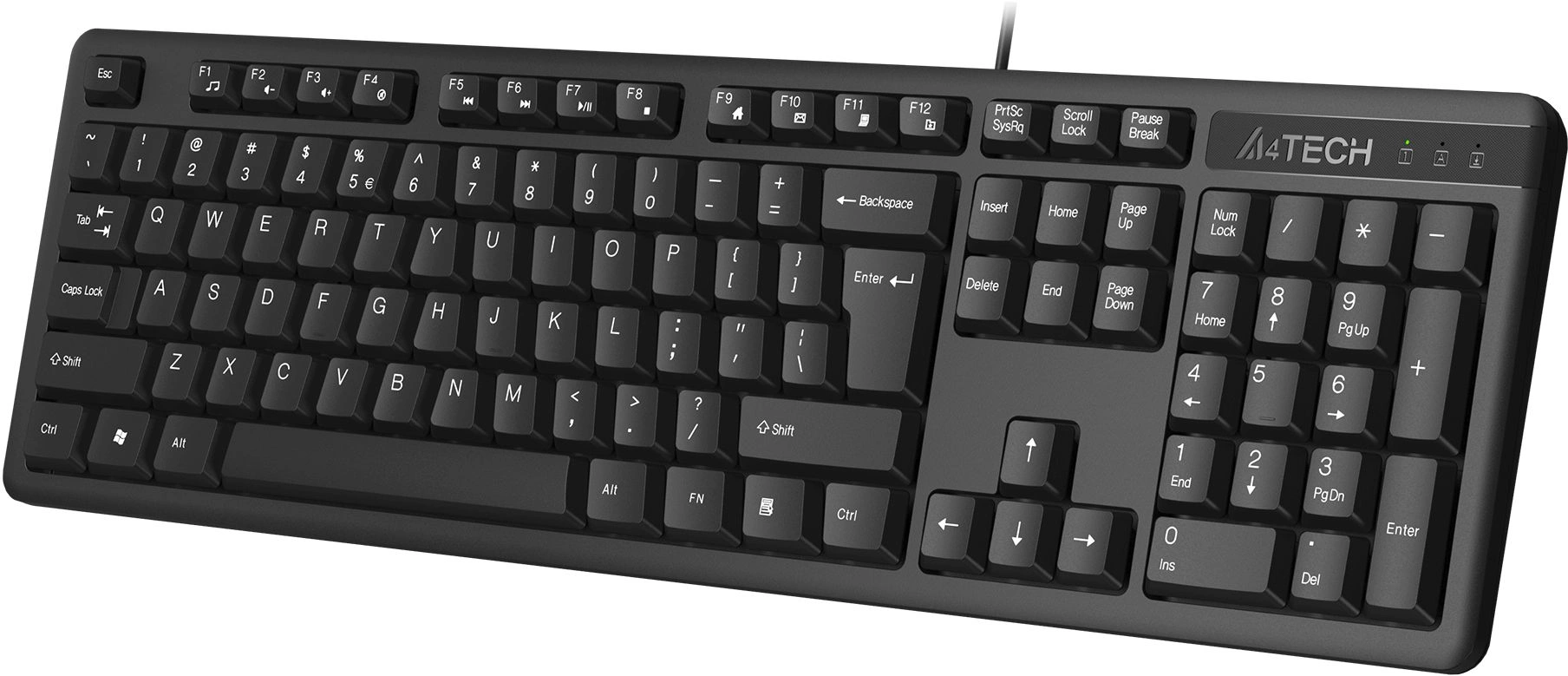 Клавиатура A4Tech KKS-3 черный USB кабель 1.5м