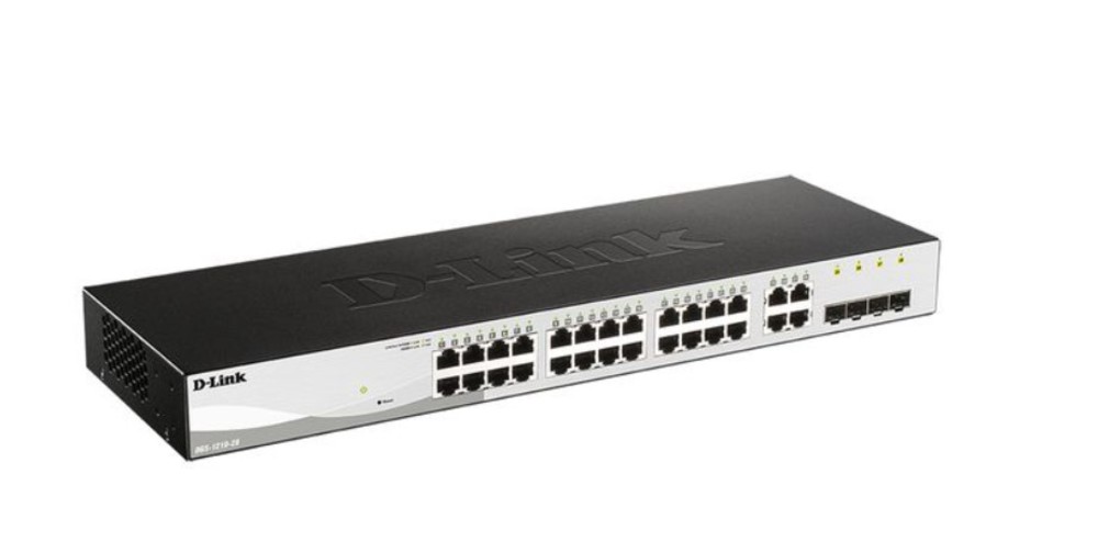D-Link DGS-1210-28/FL2A Управляемый L2 коммутатор с 24 портами 10/100/1000Base-T и 4 комбо-портами 100/1000Base-T/SFP