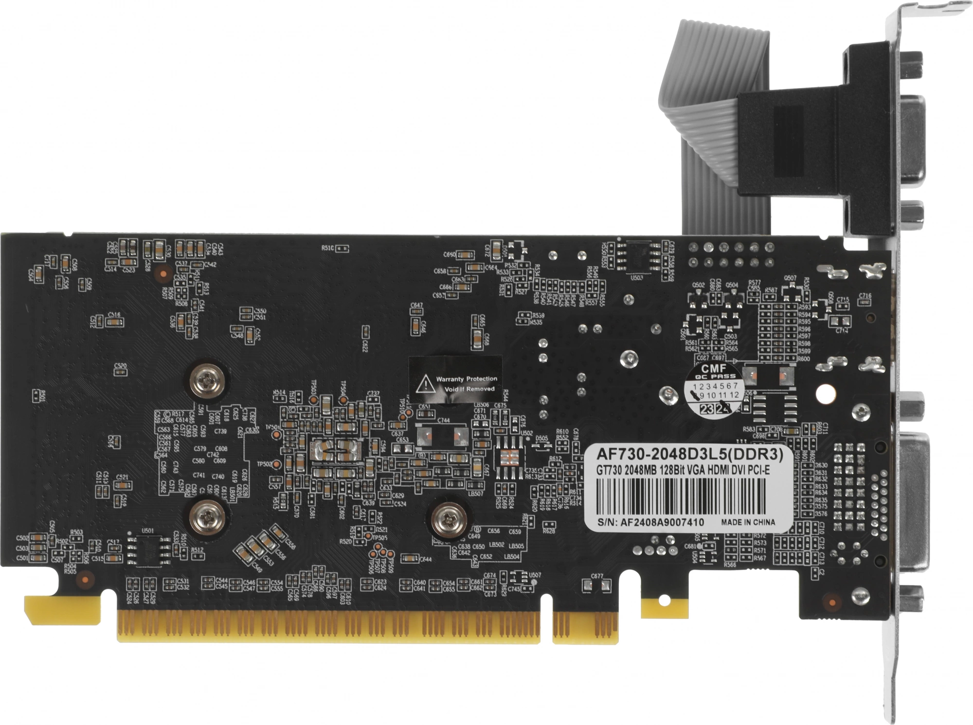 Видеокарта Afox PCI-E 2.0 AF730-2048D3L5 NVIDIA GeForce GT 730 2Gb 64bit GDDR3 900/1333 DVIx1 HDMIx1 CRTx1 HDCP Ret low profile