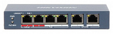 Коммутатор Hikvision DS-3E0106HP-E 4x100Мбит/с 2PoE+ 1PoE++ 60W неуправляемый
