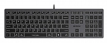 Клавиатура A4Tech FX60 серый USB slim LED (FX60 GREY / WHITE) кабель 1.5м