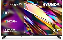 Телевизор LED Hyundai 32" H-LED32BS5011 Google TV Frameless Metal черный/черный HD 60Hz DVB-T DVB-T2 DVB-C DVB-S DVB-S2 USB WiFi Smart TV