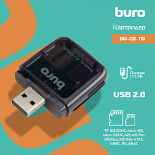 Устройство чтения карт памяти USB2.0 Buro BU-CR-110 черный