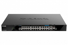 DGS-1520-28MP/A1A Управляемый L3 стекируемый коммутатор с 20 портами 10/100/1000Base-T, 4 портами 100/1000/2.5GBase-T, 2 портами 10GBase-T и 2 портами 10GBase-X SFP+ (PoE-бюджет 370 Вт)
