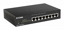 DGS-1100-08PLV2/A1A Настраиваемый L2 коммутатор D-Link с 8 портами 10/100/1000Base-T (4 порта PoE 802.3af/at, PoE-бюджет 80 Вт)