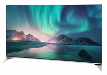 Телевизор QLED Hyundai 55" H-LED55QBU7500 Android TV Frameless черный/серебристый 4K Ultra HD 60Hz DVB-T DVB-T2 DVB-C DVB-S DVB-S2 USB WiFi Smart TV