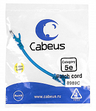 Cabeus PC-UTP-RJ45-Cat.5e-0.15m-BL-LSZH - Патч-корд U/UTP, категория 5е, 2xRJ45/8p8c, неэкранированный, синий, LSZH, 0.15м