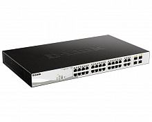 DGS-1210-28P/FL2A - Управляемый L2 коммутатор D-Link 10/100/1000Base-T и 4 комбо-портами 100/1000Base-T/SFP (24 порта PoE 802.3af/at, РоЕ-бюджет 193 Вт)