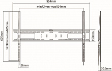 Кронштейн для телевизора Ultramounts UM815F черный 60"-100" макс.75кг настенный фиксированный