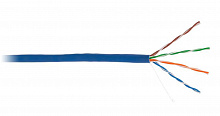 CCA-UU004-5E-PVC-BL - Кабель NETLAN U/UTP 4 пары, Кат.5e, 100МГц, одножильный, CCA (омедненный алюминий), внутренний, PVC нг(B), синий, 305м