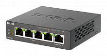 DGS-1005P/B3A - Неуправляемый коммутатор с 5 портами 10/100/1000Base-T (4 порта PoE 802.3af/at, PoE-бюджет 60 Вт), D-link