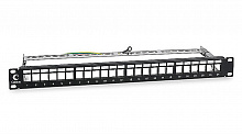 Cabeus PLB-24-SH - Модульная патч-панель 19", 24 порта, 1U, для экранированных модулей, с задним кабельным организатором (без модулей).