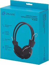 Наушники с микрофоном Оклик HS-M200 черный 1.8м накладные оголовье (1532011)