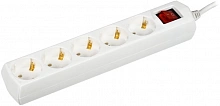 Сетевой удлинитель IEK У05В 7м (5 розеток) белый (пакет ПЭ)
