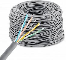 Кабель сетевой KingPrice KP-utp-c5e-0.5mm-cca-305m 1Гбит/с UTP 4 пары cat.5E solid 0.5мм CCA 305м серый