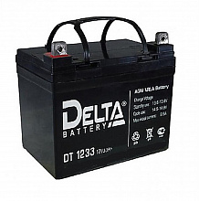 DT 1233 - Аккумулятор Delta герметичный свинцово-кислотный, 12В/33Ач, клеммы под болт с гайкой 8 мм