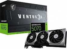 Видеокарта MSI PCI-E 5.0 RTX 5070 12G VENTUS 3X NVIDIA GeForce RTX 5070 12Gb 192bit GDDR7 2512/28000 HDMIx1 DPx3 HDCP Ret