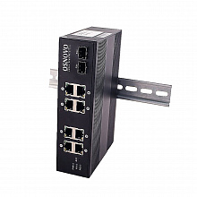 SW-70802/I - Промышленный коммутатор OSNOVO Gigabit Ethernet на 10 портов. Порты: 8 x GE (10/100/1000Base-T) + 2 x GE SFP (1000Base-X). Вход для резервного питания. Встроенная грозозащита. Питание DC9-36V(макс. 9W). БП в комплект НЕ входит