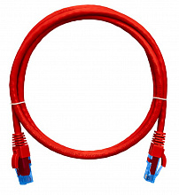 NMC-PC4UE55B-005-C-RD - Коммутационный шнур NIKOMAX U/UTP 4 пары, Кат.6 (Класс E), 250МГц, 2хRJ45/8P8C, T568B, заливной, с защитой защелки, многожильный, BC (чистая медь), 24AWG (7х0,205мм), LSZH нг(А)-HFLTx, красный, 0,5м