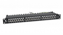 Cabeus PL-24-Cat.6a-SH-Dual IDC Патч-панель 19" (1U), 24 порта RJ-45, категория 6a, полностью экранированная, с задним кабельным организатором