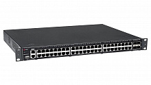 QSW-6300-52T Коммутатор QTECH управляемый L3 48 портов 10/100/1000 BASE-T, 4 порта 10GbE SFP+, 4K VLAN, 64K MAC адресов, 1 порт USB 2.0, консольный порт, порт управления MGMT, 2 встроенных блока охлаждения, 2 сменных БП (поставляются отдельно)