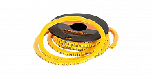 NMC-CMR-2-YL-500 - Маркер кабельный, трубчатый, эластичный, под кабели 3,6-7,4мм, символ "-", желтый, 500 шт.