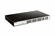 DGS-1210-28MP/F3A Настраиваемый L2 коммутатор с 24 портами 10/100/1000Base-T и 4 комбо-портами 100/1000Base-T/SFP (24 порта PoE 802.3af/at, PoE-бюджет 370 Вт)