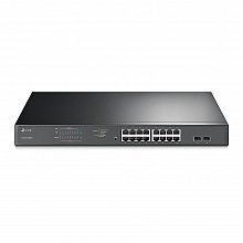 TL-SG1218MPE - Коммутатор 16-портовый Easy Smart гигабитный PoE+, с 2 SFP-слотами, бюджет PoE до 192 Вт