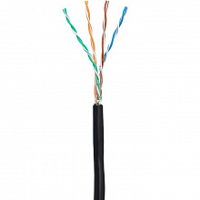 EC-UU004-5E-PE-BK - Кабель NETLAN U/UTP 4 пары, Кат.5e (Класс D), 100МГц, одножильный, BC (чистая медь), внешний, PE до -40C, черный, 305м