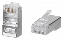 Cabeus 8P8C-SH-FC - Коннектор RJ-45 быстрой установки под витую пару, категория 5e, экранированный, универсальный (для одножильного и многожильного кабеля) для проводников с толщиной по изоляции до 1,05 мм