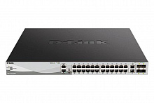 DGS-3130-30PS/B1A PROJ Управляемый L3 стекируемый коммутатор с 24 портами 10/100/1000Base-T, 2 портами 10GBase-T и 4 портами 10GBase-X SFP+ (24 порта PoE 802.3af/at, PoE-бюджет 370 Вт)