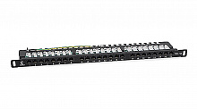 Cabeus PLHD-24-Cat.5e-Dual-90-0,5U Патч-панель высокой плотности 19" (0,5U), 24 порта RJ-45, категория 5e, Dual IDC, 90 градусов, с задним кабельным организатором