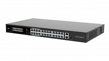 NSW2020-24T1GT1GC-LPOE-IN - 24 сетевых POE портов х 100Mbps (RJ45), 1 х 1000Mbps порт(RJ45), 1 х 1000Mbps комбинированный порт(IEEE802.3,IEEE802.3u,IEEE802.3z,IEEE802.3ab,IEEE802.3x,IEEE802.3af,IEEE802.3at,IEEE802.3az), коммутационная способность 8.8Gbps