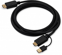 Кабель аудио-видео Buro HDMI (m)/DisplayPort (m) 3м. позолоч.конт. черный (HDMI-DP-3M)