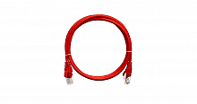 NMC-PC4UD55B-003-RD - Коммутационный шнур NIKOMAX U/UTP 4 пары, Кат.5е (Класс D), 100МГц, 2хRJ45/8P8C, T568B, заливной, с защитой защелки, многожильный, BC (чистая медь), 24AWG (7х0,205мм), PVC нг(А), красный, 0,3м