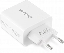 Сетевое зар./устр. Digma DGWC-3U-5A-WG 30W 3A (PD+QC) 3xUSB универсальное белый