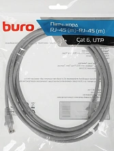 Патч-корд Buro UTP-6-3M-G UTP 4 пары cat.6 CCA molded 3м серый RJ-45 (m)-RJ-45 (m)