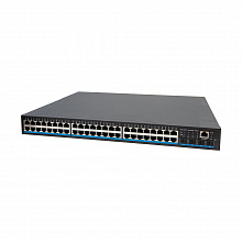 NS-SW-48G4G-PL - Управляемый L2 Коммутатор PoE NST Gigabit Ethernet. Порты: 48 x GE (10/100/1000 Base-T) с поддержкой PoE (IEEE 802.3af/at), 4 x GE Uplink. Мощность PoE на порт - до 30W. Суммарная мощность PoE до 800W.