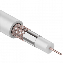 01-2641 - Кабель REXANT RG-59U+Cu (75 Ом), Cu/Al/Cu (0,58/Al/48*0,12мм) 64%, (бухта 100м), белый